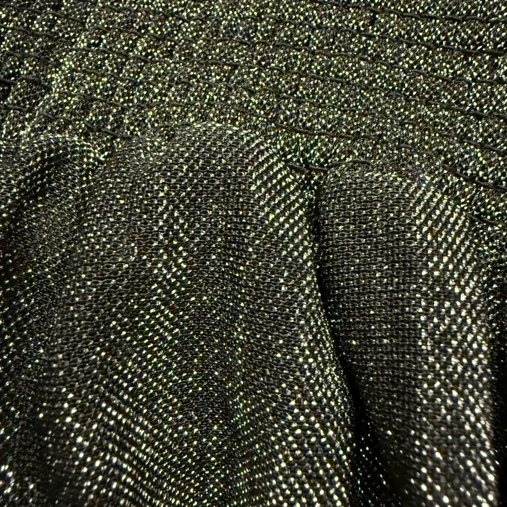 NWT Ramy Brook Pleated Athena Pants Black with Silver Metallic Knit Wide-Leg - Picture 3 of 8